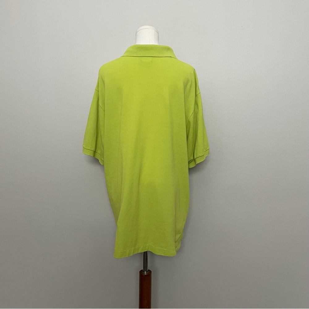 Vintage Lacoste Polo Shirt 100% Cotton Crocodile Patch Chartreuse Lime Green - Picture 7 of 10